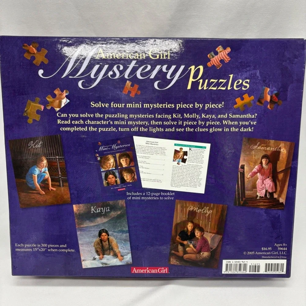 American Girl Doll 4 Puzzle Set Kit Samantha Kaya Molly Mini Mystery Stories